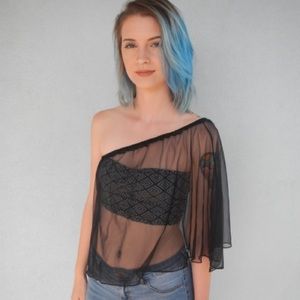 Sheer black strapless